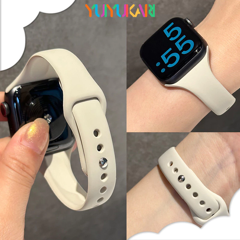 สายยางซิลิโคนอ่อนสำหรับ for Apple Watch Ultra/SE 3 2 IWatch Series 11 10 9 8 7 6 5 4 49 มม. 46 42 45 44 41 40 38 มม.