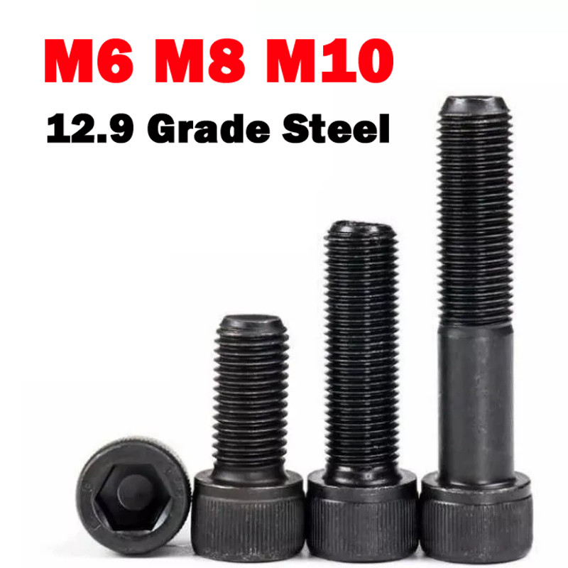 M6 M8 M10 Fine Pitch Socket Cap Screws High Tensile Black 12.9 Allen Key Bolt