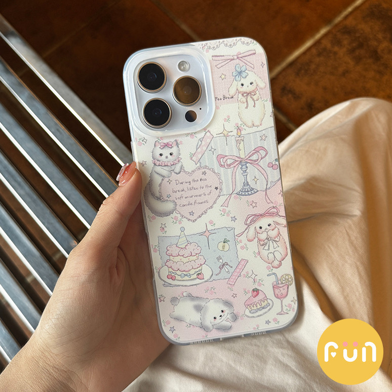 น่ารักเค้ก Bowknot Cat Bunny สุนัขโทรศัพท์มือถือสําหรับ iPhone 16 15 Plus 14 13 12 Pro Max 11 11Promax Anti-scratch IMD โทรศัพท์มือถือปกหลัง Shell ราคา ถูกที่สุด ดีลบีเคเค แกลเลอรีภาพที่ 2