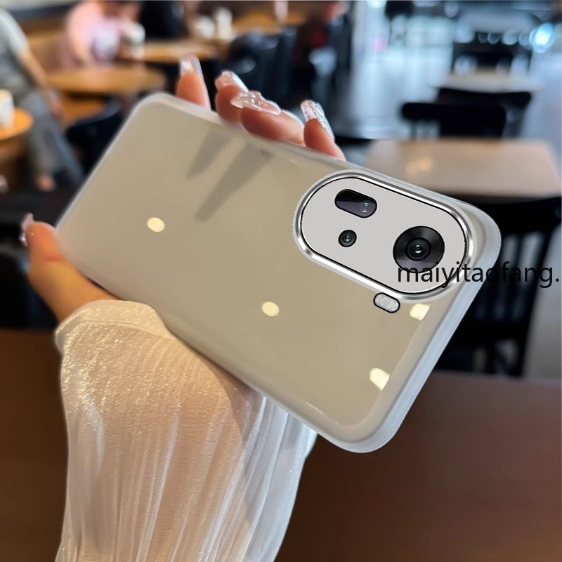สําหรับ OPPO Reno 11 pro 5G Reno 11 5G กระจกกันกระแทกขาตั้ง Anti-Fall ชุบเคสโทรศัพท์แบบนุ่มพร้อมตัวป้องกันเลนส์กล้องฝาหลัง XXXB1 - รูปที่ 3