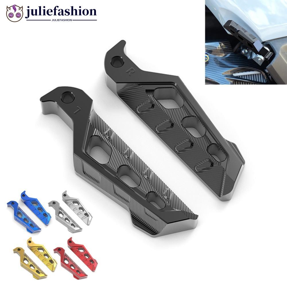JULIEFASHION 2 ชิ้นรถจักรยานยนต์ด้านหลัง Footrests หมุดเท้าด้านหลังอลูมิเนียมสําหรับ NMAX155/XMAX300