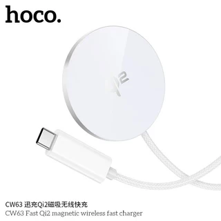 HOCO CW63 แท่นชาร์จไร้สาย มาตรฐาน Qi2 Wireless ชาร์จเร็วสูงสุด 15W แม่เหล็กดูดแน่น ใช้งานง่าย hc6