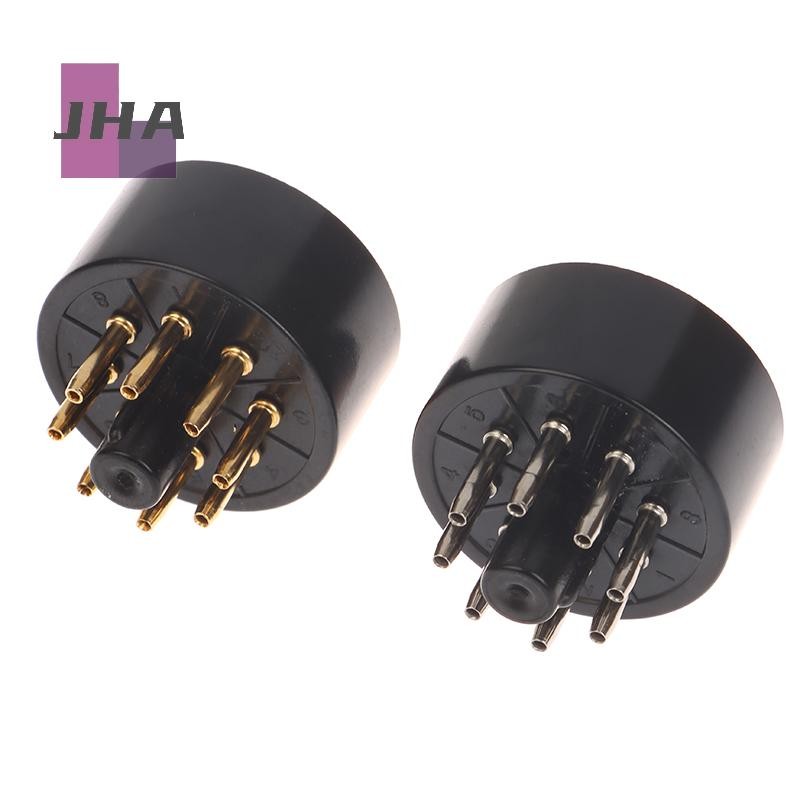 [JHA] 1 PCS 8Pins Bakelite Tube Socket S8AES Bakelite Tube Base สําหรับ EL34C EL34 Vacuum Tube Ampli