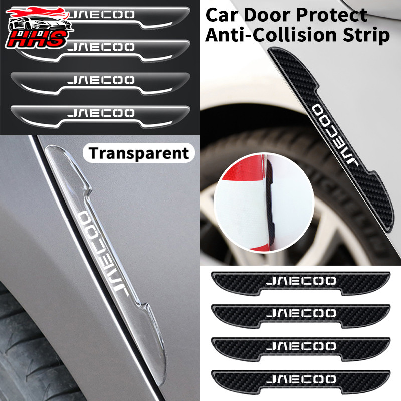 4 ชิ้น Jaecoo J7 รถประตู Anti-Collision Strip Auto Handle กระจกมองหลังสติกเกอร์กันชนใหม่คาร์บอนไฟเบอร์เนื้อ Anti รอยขีดข่วนสติกเกอร์สําหรับ Jaecoo J7