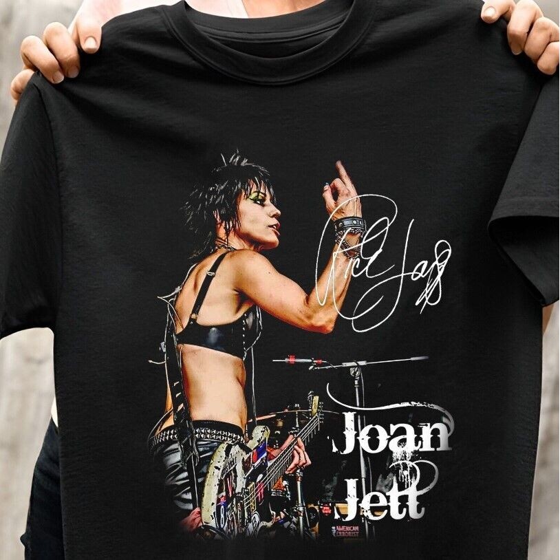 เสื้อยืดแขนสั้น Joan Jett สีดำ สำหรับทุกเพศ