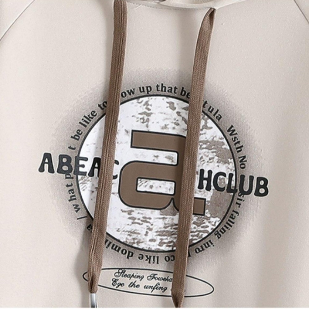 IELGY คลุมด้วยผ้าเหงื่อผู้ชายฤดูใบไม้ผลิและฤดูใบไม้ร่วงพิมพ์เย็บหลวมสบายๆแขนยาว - รูปที่ 4