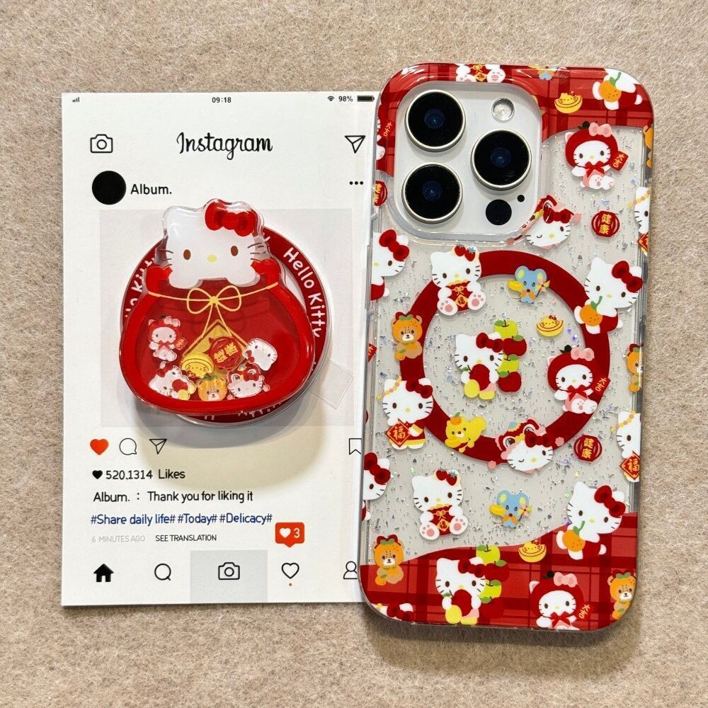 เขย่า Lok Fu กระเป๋าวงเล็บแม่เหล็กเหมาะสําหรับ iPhone16promax เคสโทรศัพท์ 15/14Plus/13 นุ่ม 11 หญิง 12 เคสกันกระแทก BOUE
