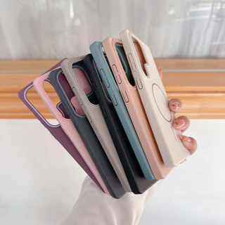 Luxury Matte Slim Magnetic Hard PC สําหรับ Samsung S26 Ultra Plus S25FE S25 S24 Ultra Plus S24 S23 S22 S21 Ultra S24 S23 FE ผิวแข็งกันกระแทก