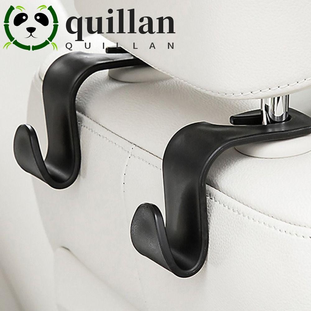 Quillan รถที่นั่งซ่อนตะขอ Auto Organizer คาร์บอนไฟเบอร์แขวนกลับที่นั่งผู้ถือรถคลิป Fastener แขวนรถกลับที่นั่ง Organizer