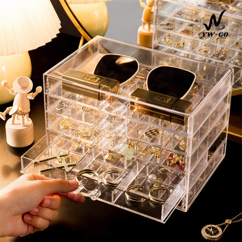 กล่องเก็บเครื่องประดับ วัสดุอะคริลิค ลิ้นชัก3/5ชั้น ที่เก็บเครื่องประดับ (มีหลายแบบ แตกต่างกันช่อง) G3124