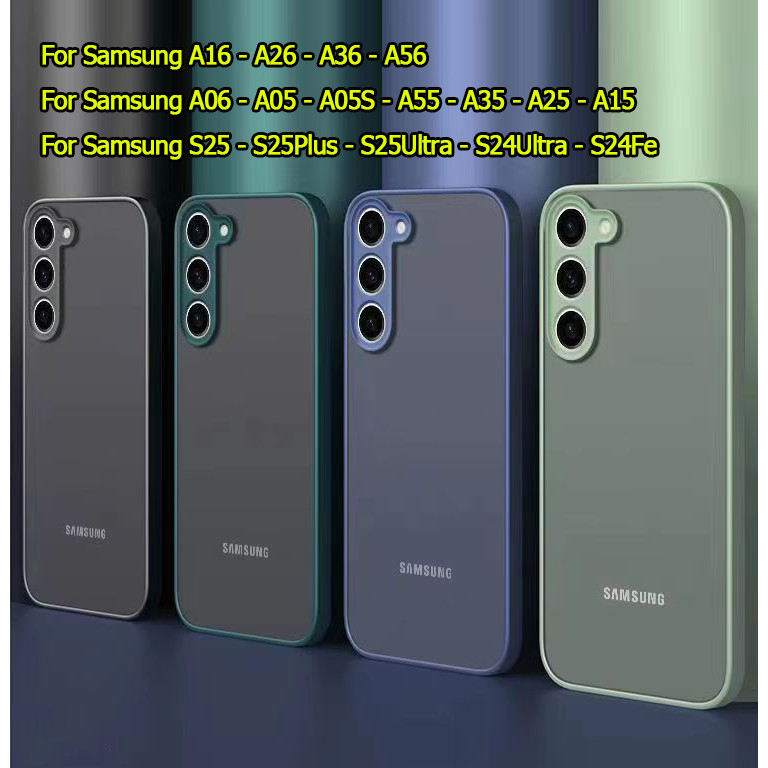 รุ่นใหม่ เคส ผิวด้าน Case For Samsung A56 A36 A26 A16 A06 S25 S25Plus S25Ultra A55 A05 A05S S24FE S24Ultra 025