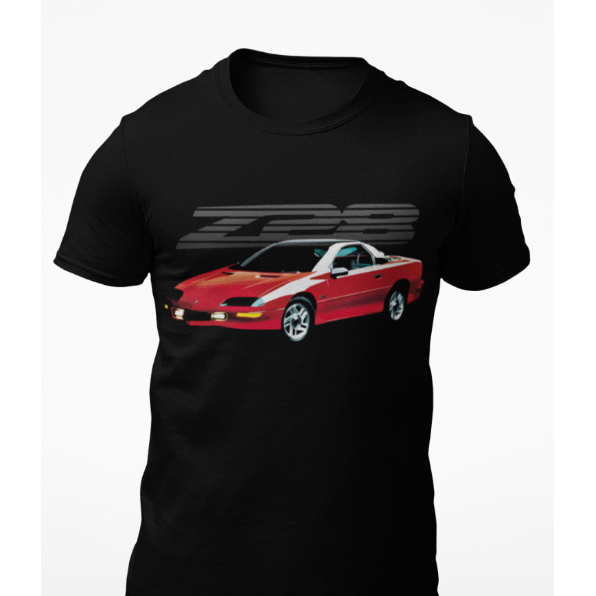 1993 เสื้อยืดแขนสั้น Red Camaro Z28