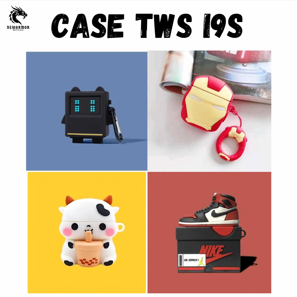 CASE GEN i9s ชุดหูฟังไร้สาย Pelindung TWS GEN i9s TWS หูฟังบลูทูธ 3D การ์ตูนน่ารักตัวอักษร HIFI หูฟั