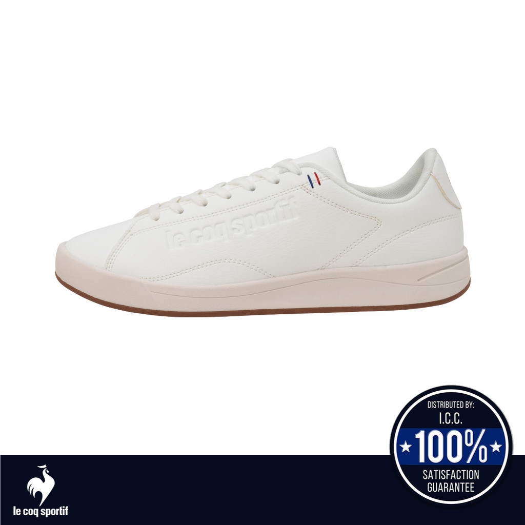 le coq sportif รองเท้าชาย-หญิง รุ่น LCS EMBLEME สีขาว (รองเท้าผ้าใบสีขาว,รองเท้าแฟชั่น,แบบผูกเชือก)