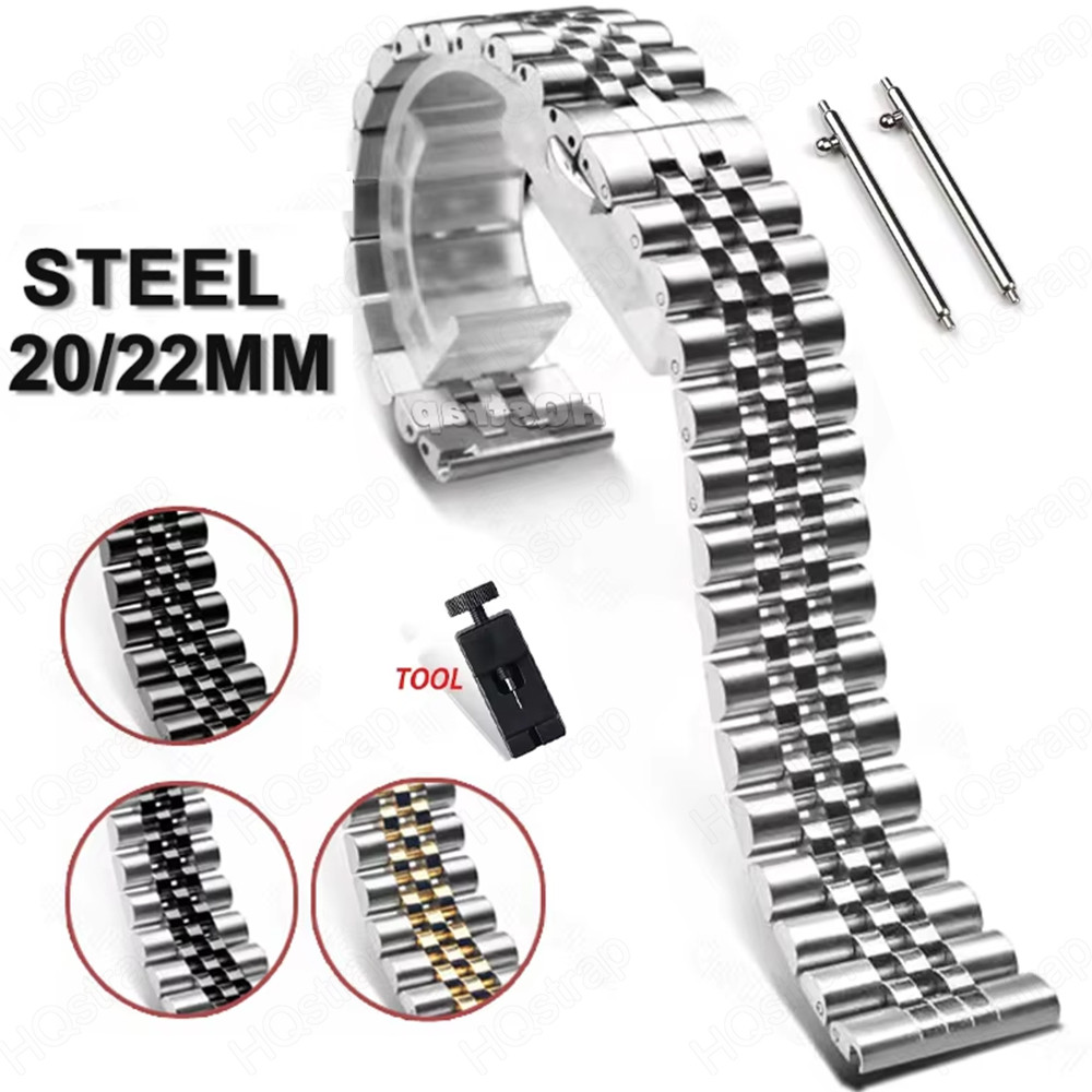 สายสแตนเลส 20 มม. 22 มม. วง Quick Release สายรัดข้อมือทดแทนสากลผู้ชายผู้หญิงโลหะ