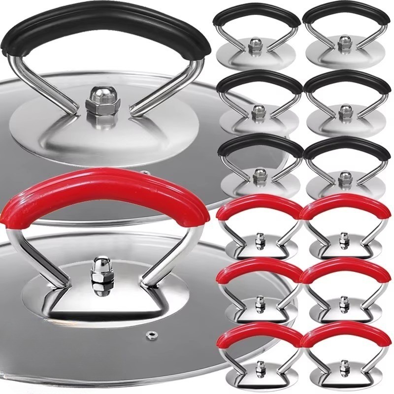 1/3/5 ชิ้น Universal Pot Pan ฝาปิดจับ / ที่จับฝาหม้อป้องกันน้ําร้อนลวกซิลิโคน / ฝาครอบกระทะสแตนเลส Hand Grip