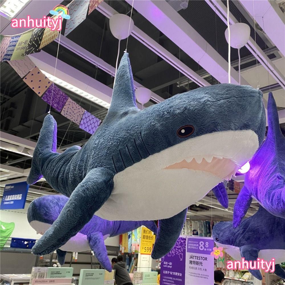 Anhuityj หมอนฉลาม,ฉลามยัดไส้สีฟ้ายักษ์,ตกแต่งบ้าน PP Cotton Fill Soft Soft Plush Toy Girl Friend