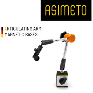 Asimeto ขาตั้งแม่เหล็ก จับไดอัลเกจ สูง 345 มม หมุนรอบตัว Articulating Arm Magnetic Bases 80kgf