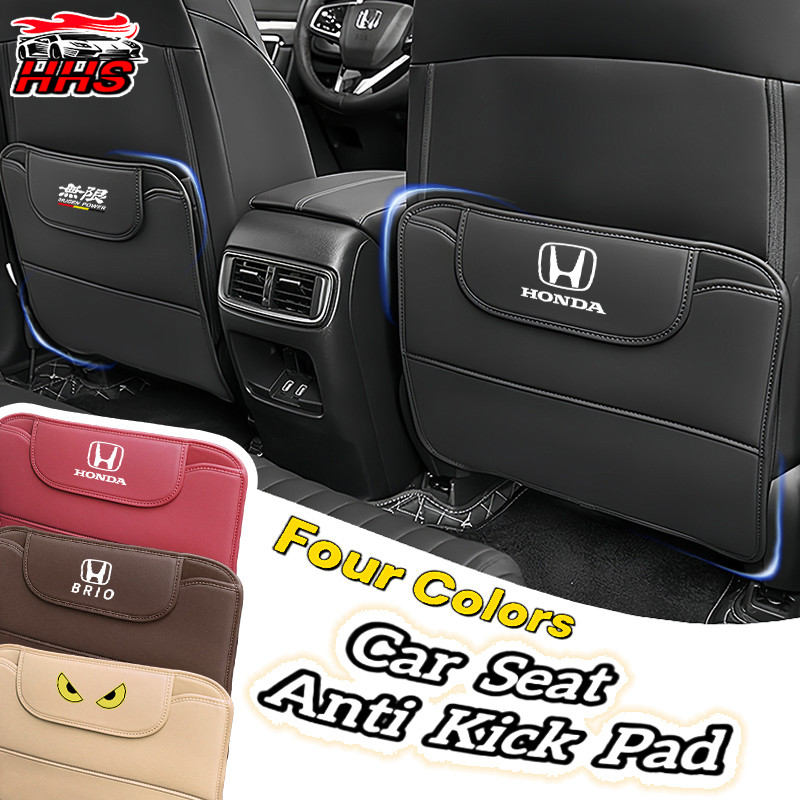 Honda แผ่นหนัง PU กันน้ํา สําหรับเบาะหลังรถยนต์ ป้องกันสิ่งสกปรก ป้องกันการเตะ ภายในรถ สําหรับ Civic 11th Gen FD FC EG FK HR-V Jazz City Mugen Fit VEZEL Accord BR-V WR-V Stream