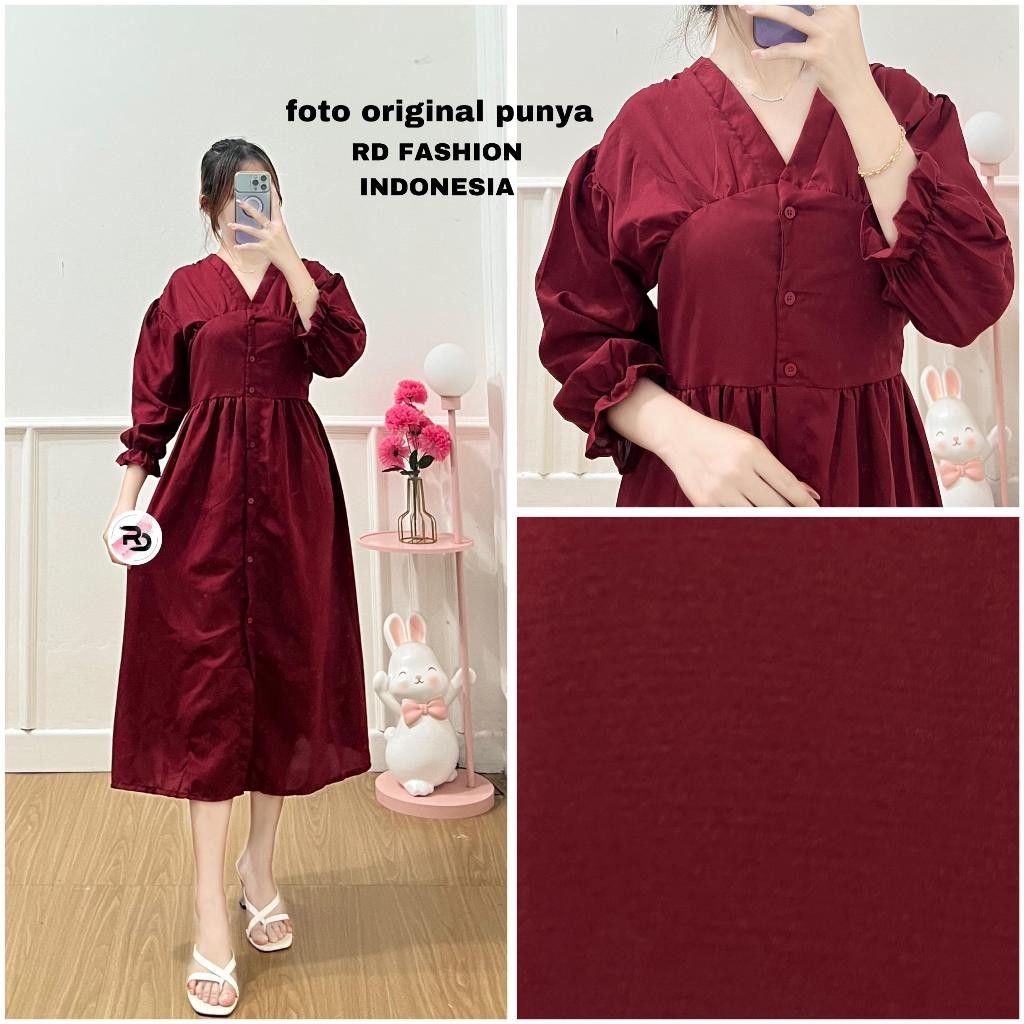 Venice Dress / Maxi Dress Rayon Premium Womens Clothing Korean Clothes Full Button Dress Live