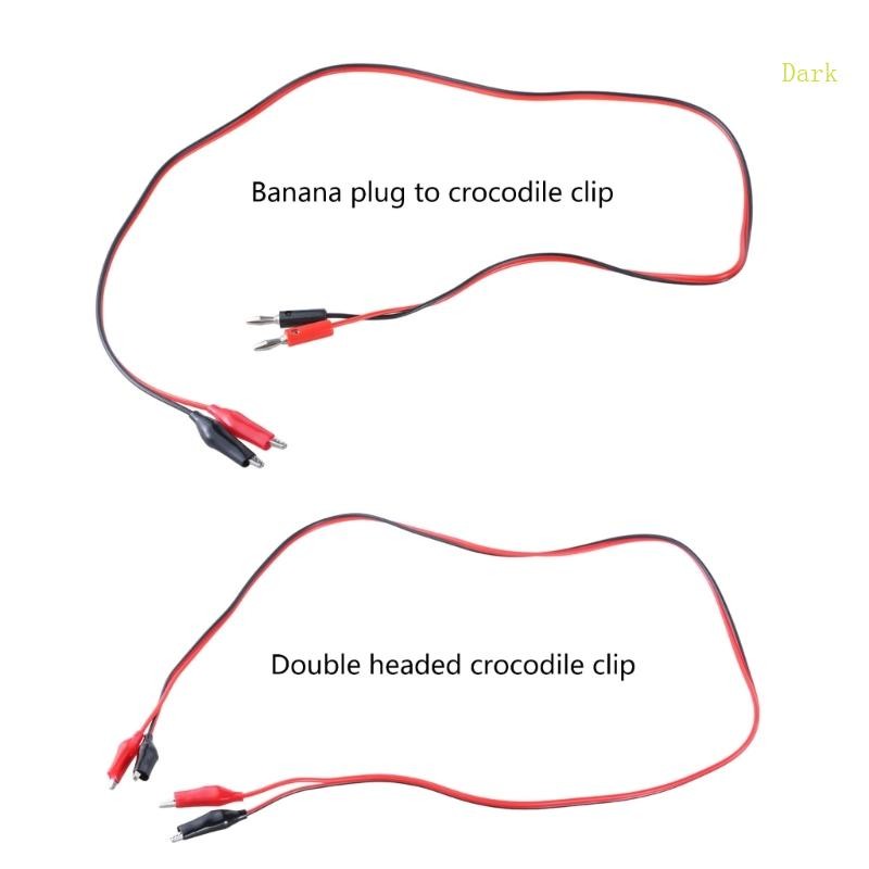 Dark 1 ชุด 1 เมตร Double-ended คลิปจระเข้จระเข้สายจระเข้จัมเปอร์ลวด Test Leads