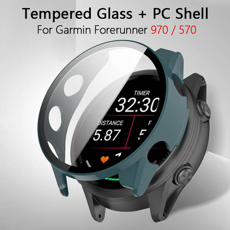 ป้องกันหน้าจอ Hard PC Shell สําหรับ Garmin Forerunner 970 570 42 มม.47 มม.SmartWatch Ultra Light คลุ