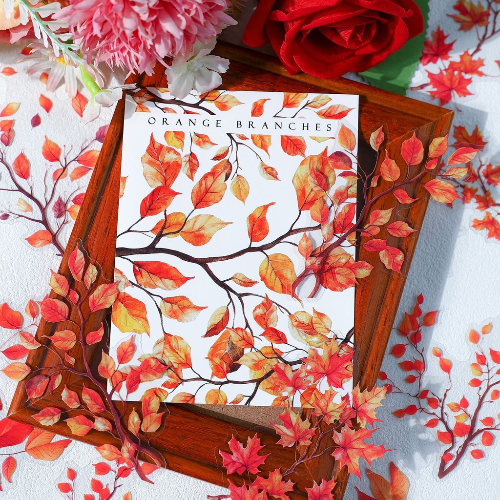 Journamm 20pcs PET สติกเกอร์สาขาและใบ Series DIY สมุดภาพ Collage อุปกรณ์ Creative Decor Junk Journal สติกเกอร์