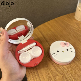 Kawaii Kt Cat คอนแทคเลนส์การ์ตูนน่ารัก Kt Cat แบบพกพามินิคอนแทคเลนส์กล่อง Travel Beauty นักเรียนกล่องเก็บของขวัญ-oo