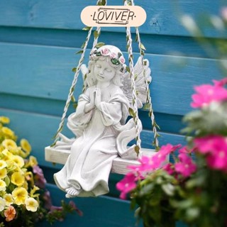 LOVIVER สวนเรซิ่นตกแต่งกลางแจ้งแขวนรูปปั้นลานกลางแจ้งลานอุปก…