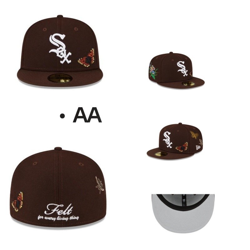 AA NEW ERA 59FIFTY Chicago White Sox Fitted Cap - Brown Butterfly - Suitable for Men and Women