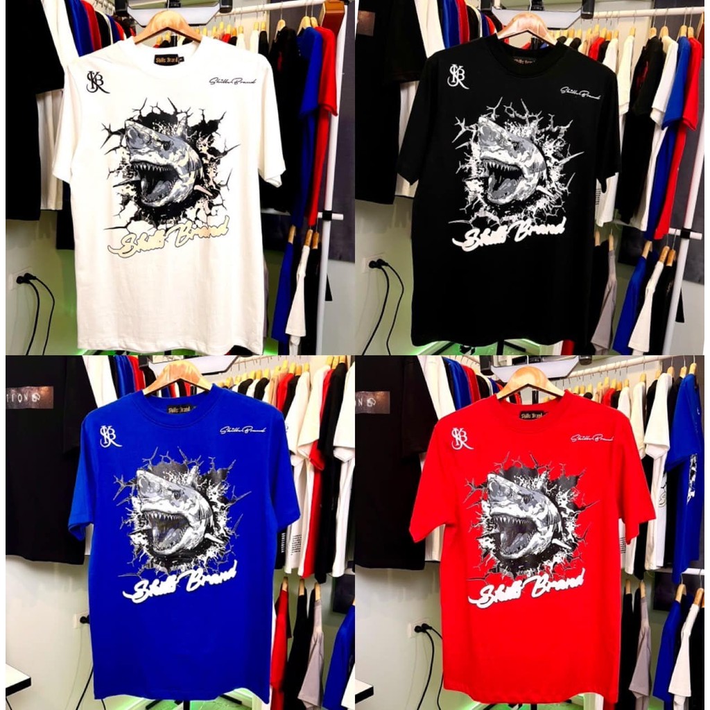 เสื้อ Skills Brand เสื้อยืดลายฉลาม S-5XL