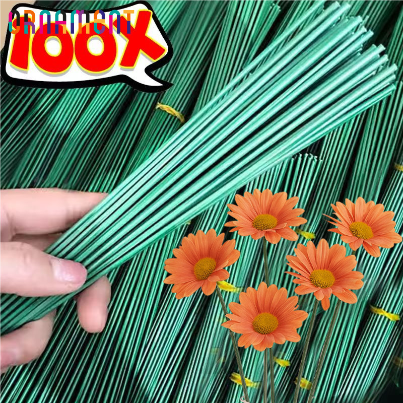[H&L]ชุดการจัดดอกไม้ DIY 50/100 ชิ้น | สีเขียวเหล็กสนับสนุนลวด 30 ซม.+ 40 ซม., ก้านหัตถกรรมแบบยืดหยุ่นสําหรับช่อมืออาชีพและโครงการตกแต่งบ้าน