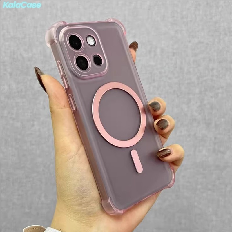 กรณีแม่เหล็กสําหรับ OPPO A6 Pro A5 A5X A5i Reno 14 14F 10 Pro Plus ค้นหา X9 Pro เคสโทรศัพท์ Simple Frosted Dopmine Candy สีถุงลมนิรภัย Anti Fall กันกระแทกปลอกอ่อนกรณีปกหลัง - รูปที่ 5