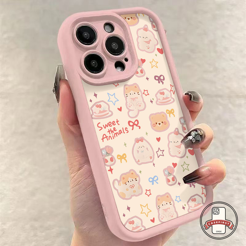ลูกแมวน่ารักลูกสุนัขสีชมพูโบว์ผูกนุ่ม เคส Vivo Y20 Y30i Y27 Y12s Y33s Y78 Y18 Y15 Y36 Y17s Y21 Y100i Y22s Y12i Y20i Y15s