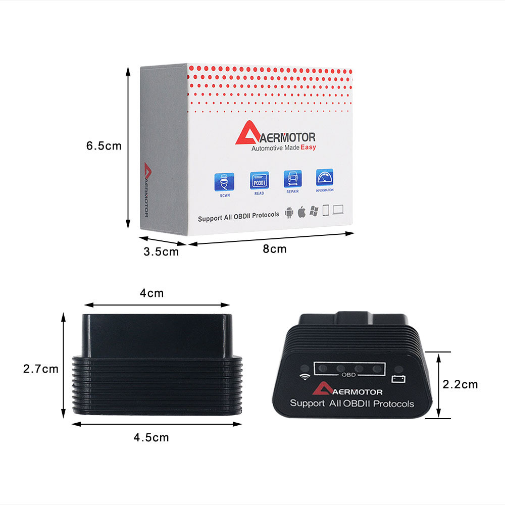 Aermtor WIFI elm327 V1.5 OBD2 รถ Fault เครื่องตรวจจับวินิจฉัย OBD ELM327
