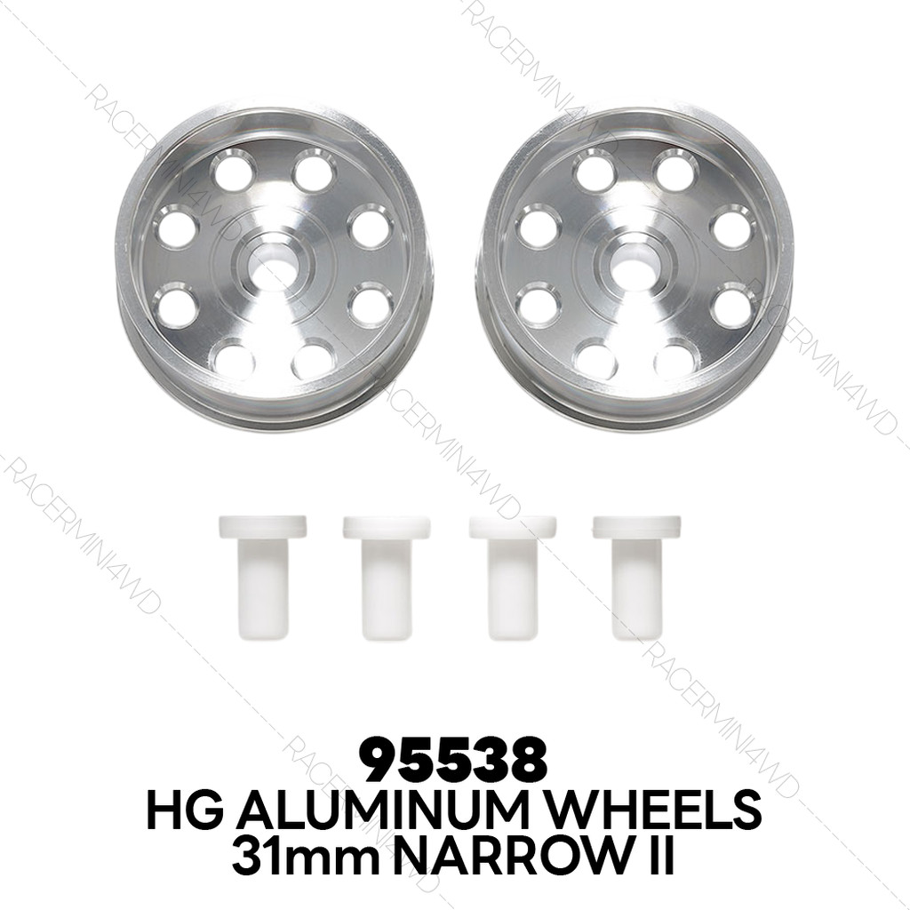 TAMIYA 95538 HG Aluminum Large Dia. Narrow Wheels II (2pcs.) ชุดแต่งมินิโฟร์วีลทามิย่าแท้