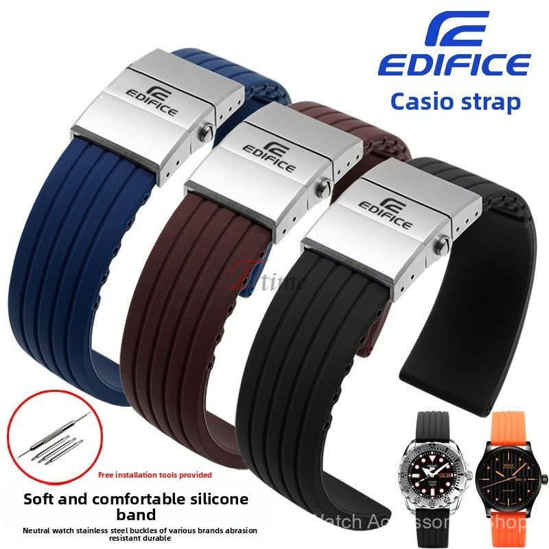 สายรัดซิลิโคนสําหรับ BEM-501/BEM-506/Edifice 303 - เปลี่ยนสายนาฬิกากีฬากันน้ําสําหรับผู้ชาย
