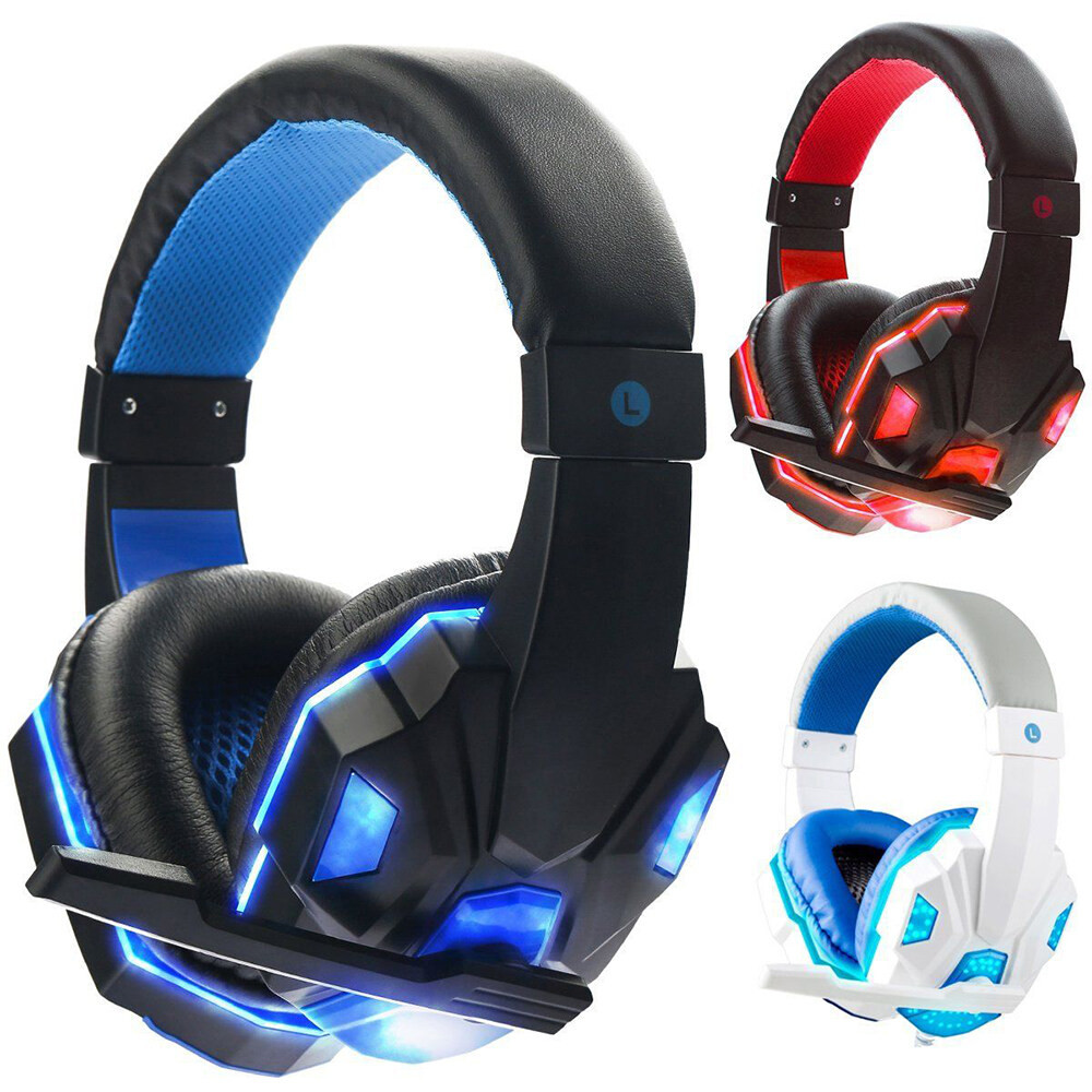 HomeNest 3.5mm หูฟังเกมมิ่ง แบบครอบหัว มีไมโครโฟน ระบบสเตริโอ มีไฟรอบ หูฟังสเตอริโอรอบทิศทาง 3.5 มม