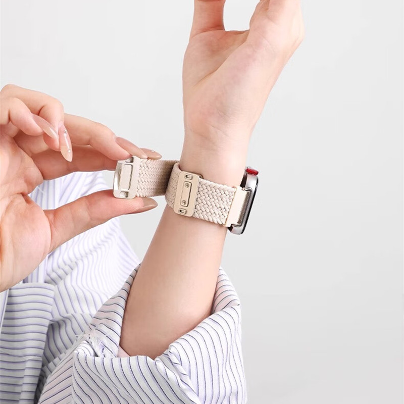 สําหรับ Garmin Venu 3S 2s Forerunner 255S 265s vivoactive 4S Move 3S Magnetic Snap สายนาฬิกาไนลอน