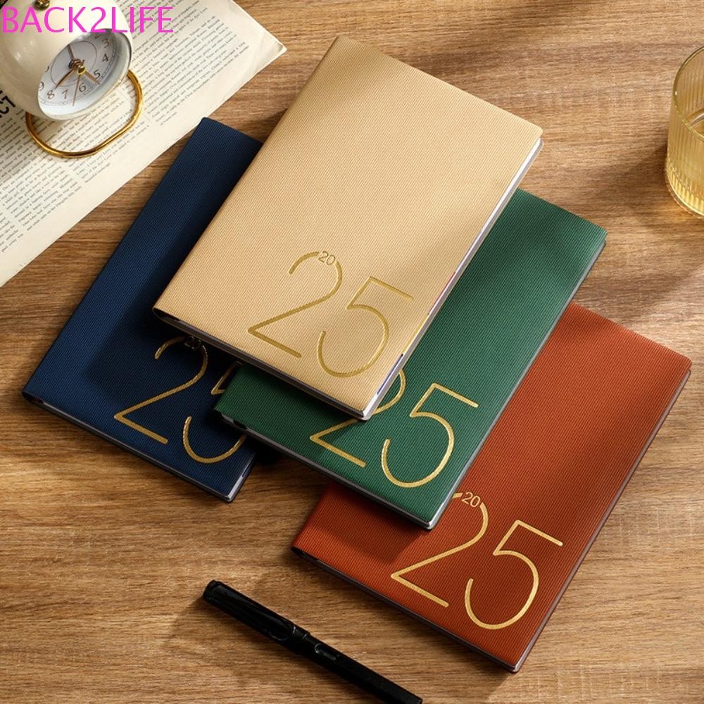 Back2life 2025 สมุดบันทึกวางแผน, A5 400หน้ากําหนดเวลา, Libretas 365 วัน Notepad 2025 ภาษาอังกฤษวาระไดอารี่แผ่นบันทึกสํานักงานอุปกรณ์การเรียน