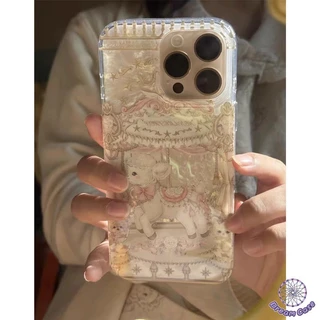 การ์ตูนม้าหมุนแกะน่ารักรูปแบบเปลือกอ่อน เคส IPhone 11 17 AIR 16 15 13 14 12 Pro Max X XS XR 8 16 7 15 14 Plus SE 2020