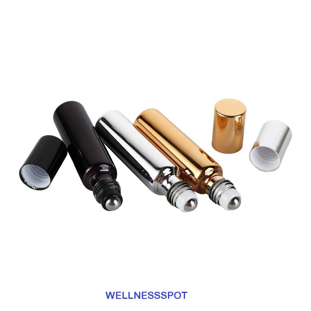 Wellnessspot ขวดรีฟิล Mini Travel Roller Ball Massager Eye Cream สแตนเลสคอนเทนเนอร์เครื่องสําอาง
