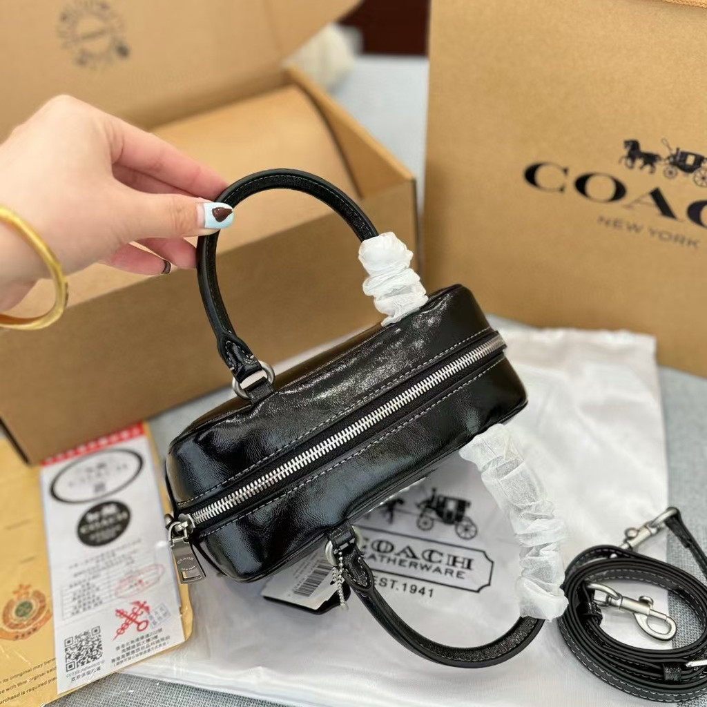 COACH- SATCHEL 19 กระเป๋าสะพายข้างกระเป๋าสะพายข้างทรงสี่เหลี่ยมเล็ก