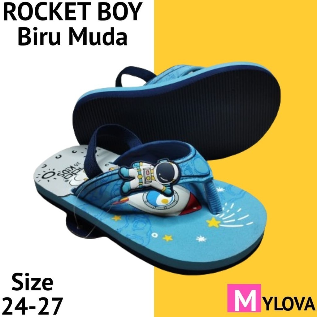 ROCKET BOY และ SHARK รองเท้าแตะลําลองสําหรับเด็กผู้ชาย ไซส์ 24-27