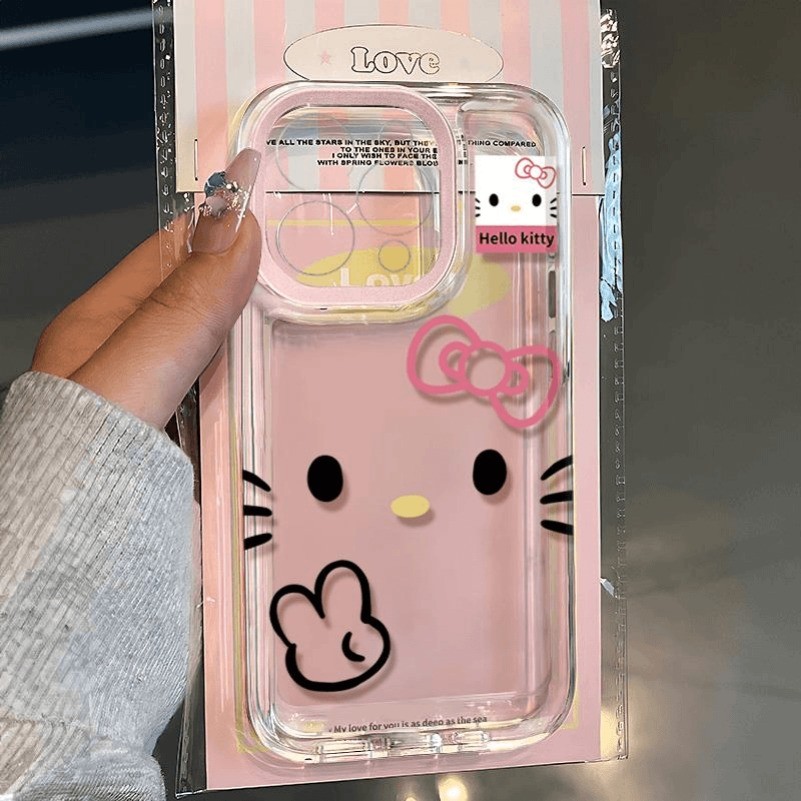 Iphone 16 15 14 13 12 11 Pro Max X XR XS Max 7 8 Plus SE2020 เคสโทรศัพท์น่ารัก Beiye Bow KT Cat Clear Soft Cover
