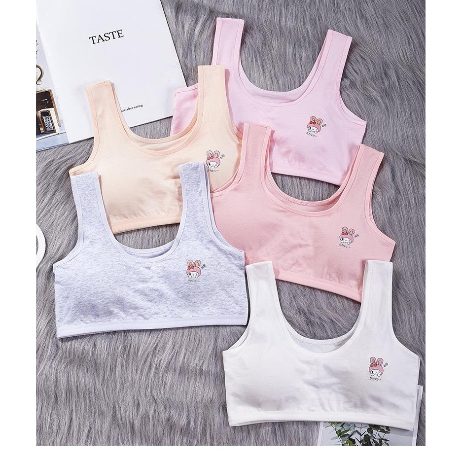 3 ตัว 99บ ！เสื้อชั้นในเด็กสวมใส่สบาย 7-15 ปี มีฟองน้ำ รูปแบบเป็นแบบสุ่มและไม่สามารถเลือกได้