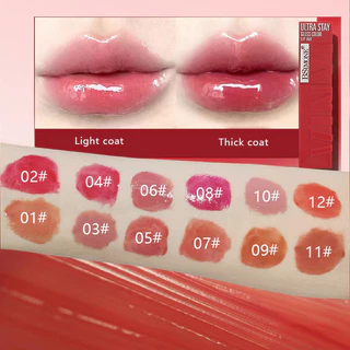 ✨HOT✨ลิปกลอสให้ความชุ่มชื้น สิบสองสีลิปกลอสพัฒนาการสี ตุ๊ด ลิปสติกลิปกลอสให้ความชุ่มชื้น