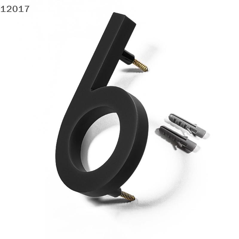 Djsiff ที่อยู่ Big Modern Door ตัวอักษร Floating House Number ตัวอักษรป้าย #0-9 ตัวเลขสีดํา 125 มม. 5 ในบ้านกลางแจ้ง ahdfk