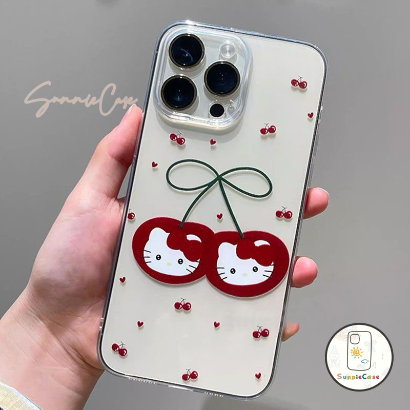 น่ารัก Kitty เคสไอโฟน13 สำหรับ IPhone 12 15 11 13 16 14 Pro Max 7 Plus 8Plus X XR XS Max 7 8 Plus SE 2020เรียบง่าย เคส