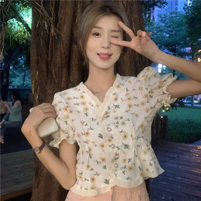Veewink เสื้อเชิ้ตลายดอกไม้ แขนสั้น ผู้หญิง thumbnail 7